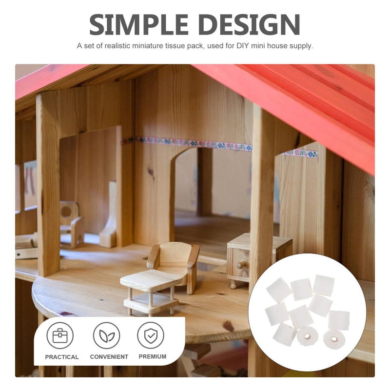 Alasum 10pcs Dollhouse Toilet Tissue Miniature Paper Towels Mini Toilet Tissue Small Simulation Roll Paper Model Bathroom Accessory, 1.50X1.50X1.50CM, Pink, A6UVD01584A1434MN - Image 5